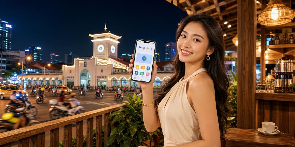 Người dùng đăng nhập tài khoản casino trực tuyến tại quán cà phê Hồ Chí Minh