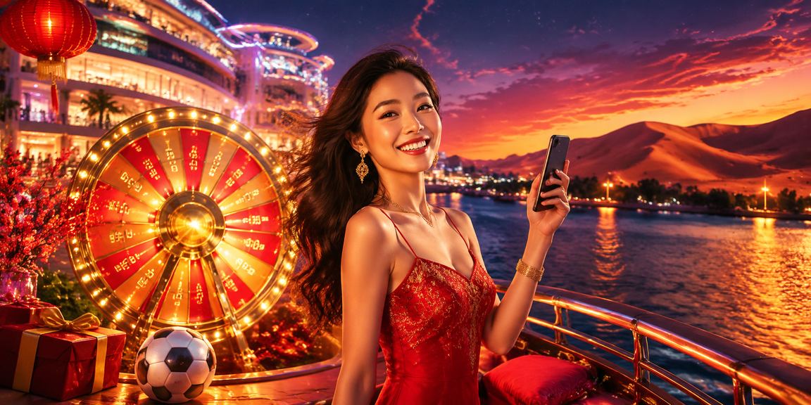 Bầu không khí giải trí sôi động tại Mũi Né với ánh đèn neon và màn hình roulette trực tuyến
