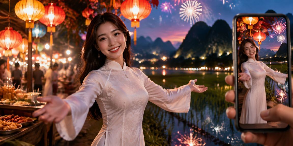 Người dùng tại Ninh Bình xem phân tích thể thao trên điện thoại tại chợ đêm